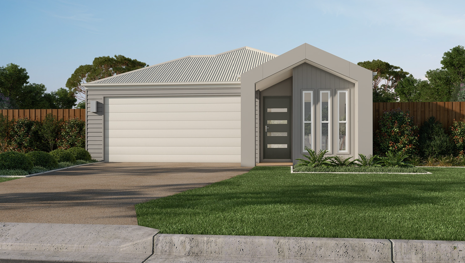 house-and-land-brisbane-south-park-ridge-logan-facade Artist's impression of a modern four-bedroom investment home with double garage in Park Ridge, Logan, Brisbane South